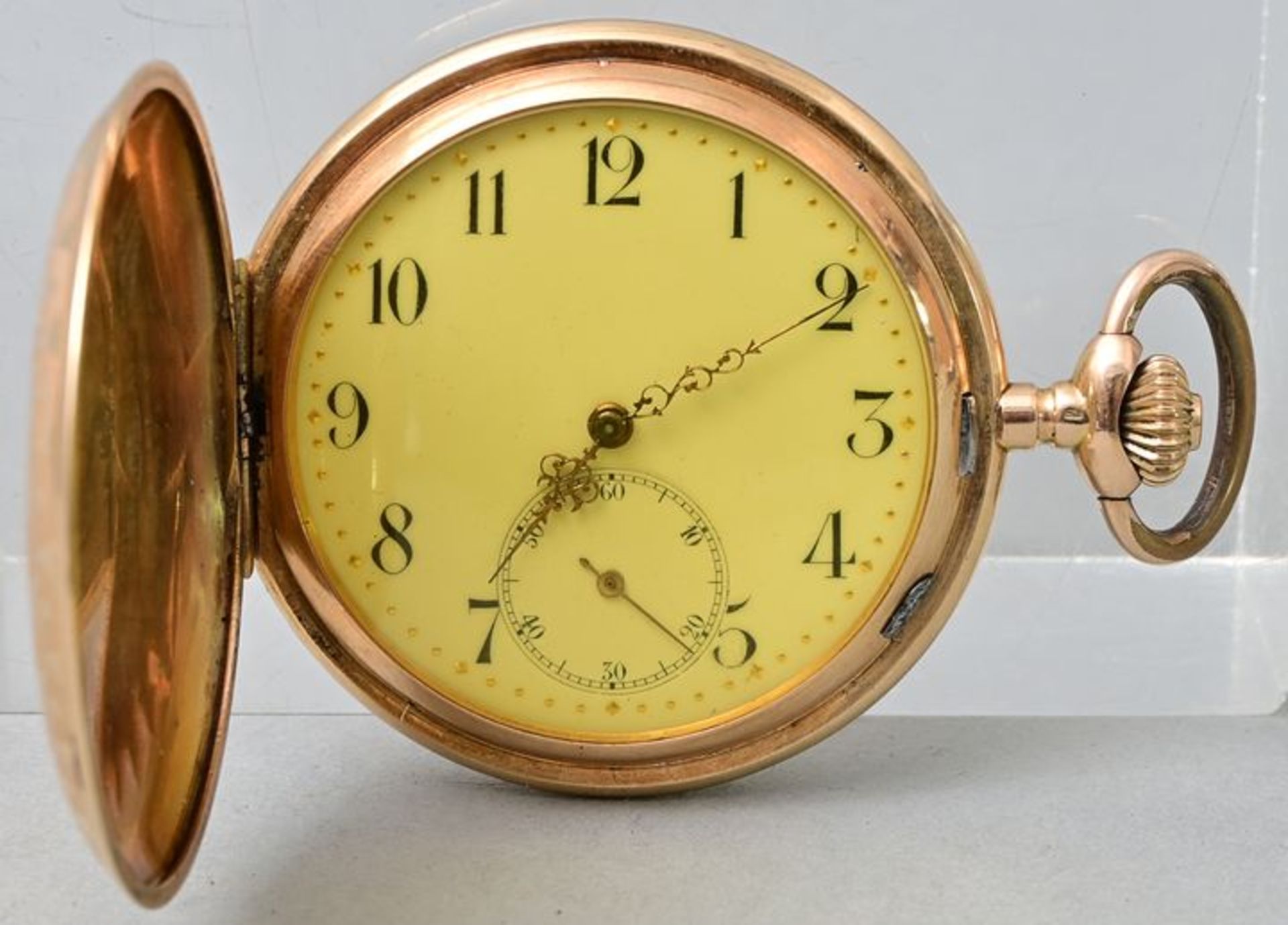 Goldene Herrentaschenuhr, Glashütte / gold pocket watch