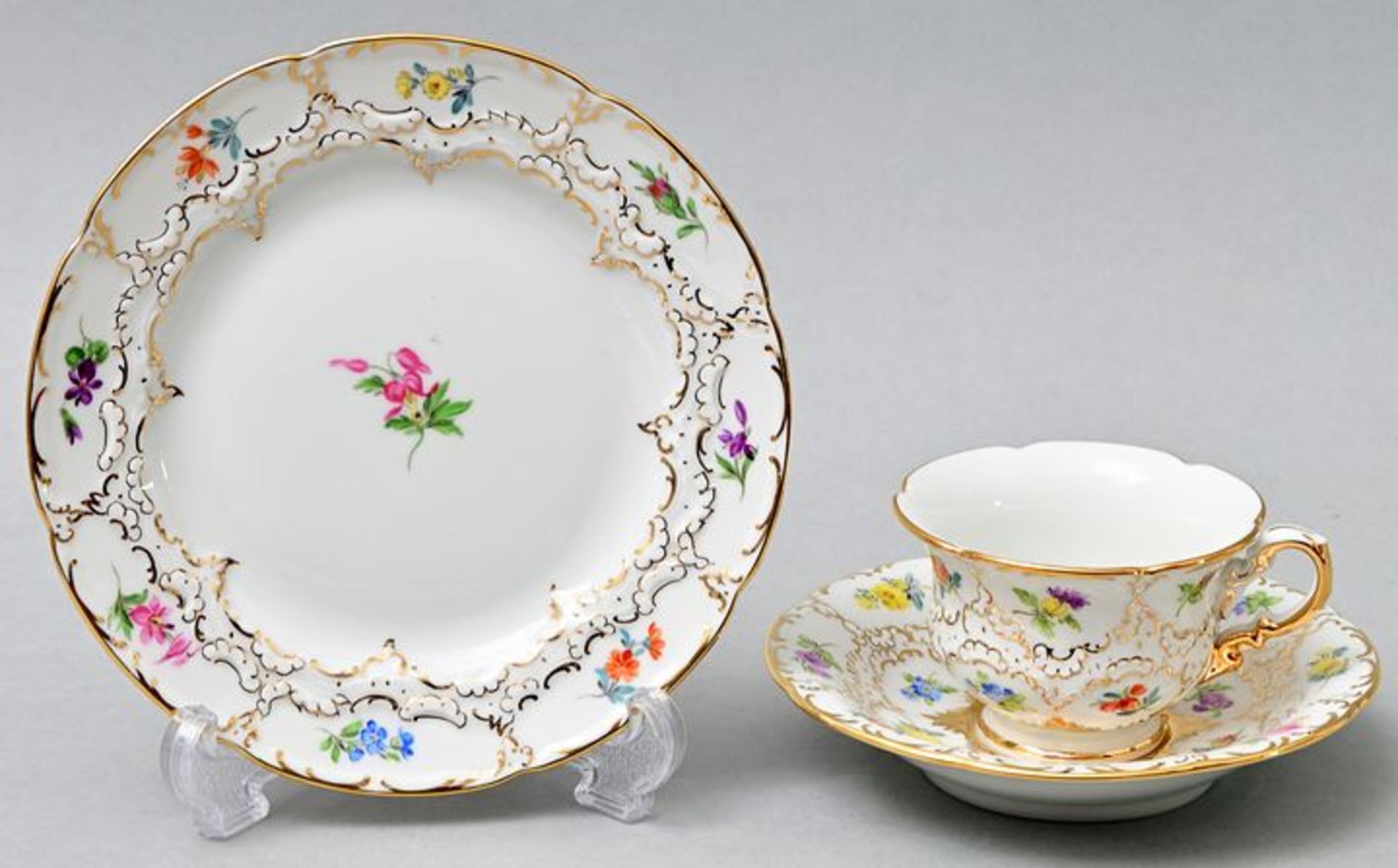 Mokka-Gedeck/ three items porcelain