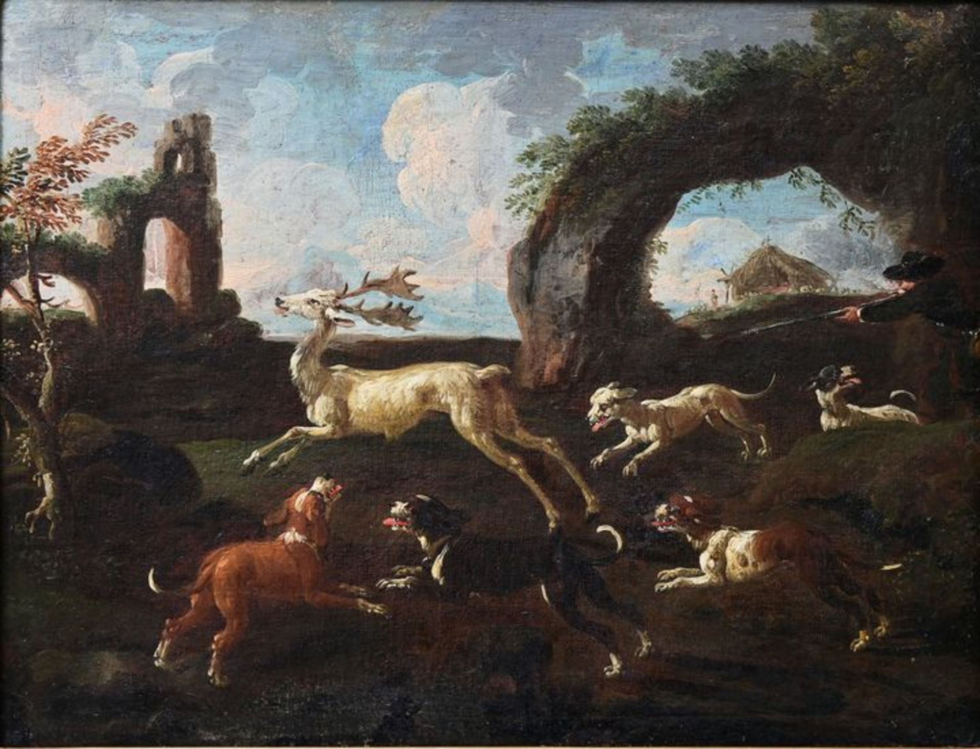 Hirschjagd/ hunting scene