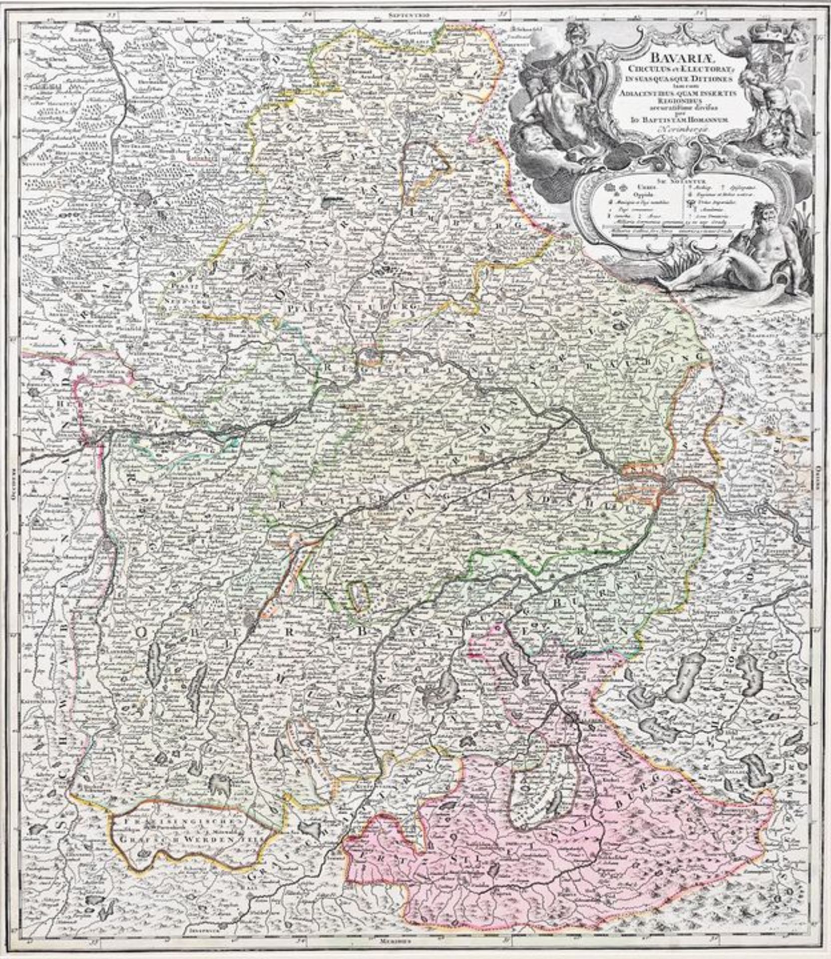 Landkarte, Bayern / Map of Bavaria