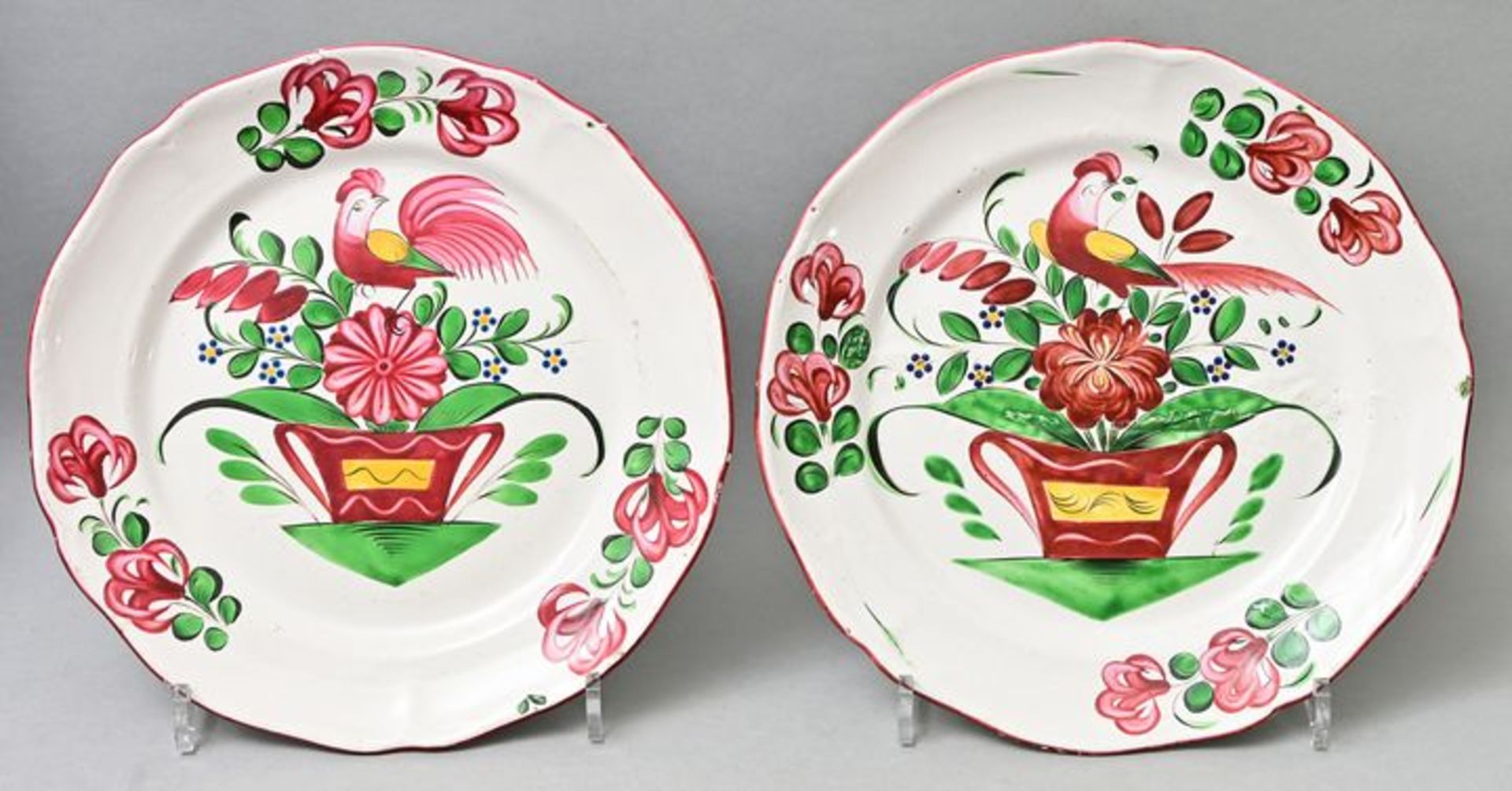 Zwei Platten Hagenau/ faience plates