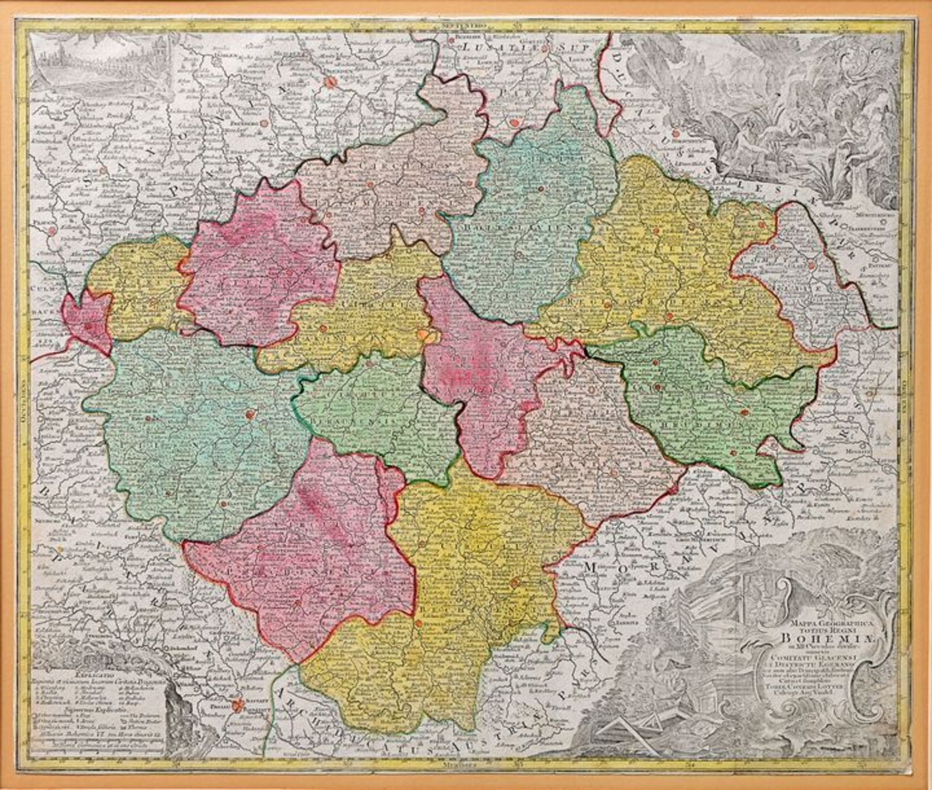 Landkarte, Böhmen / Map of Bohemia