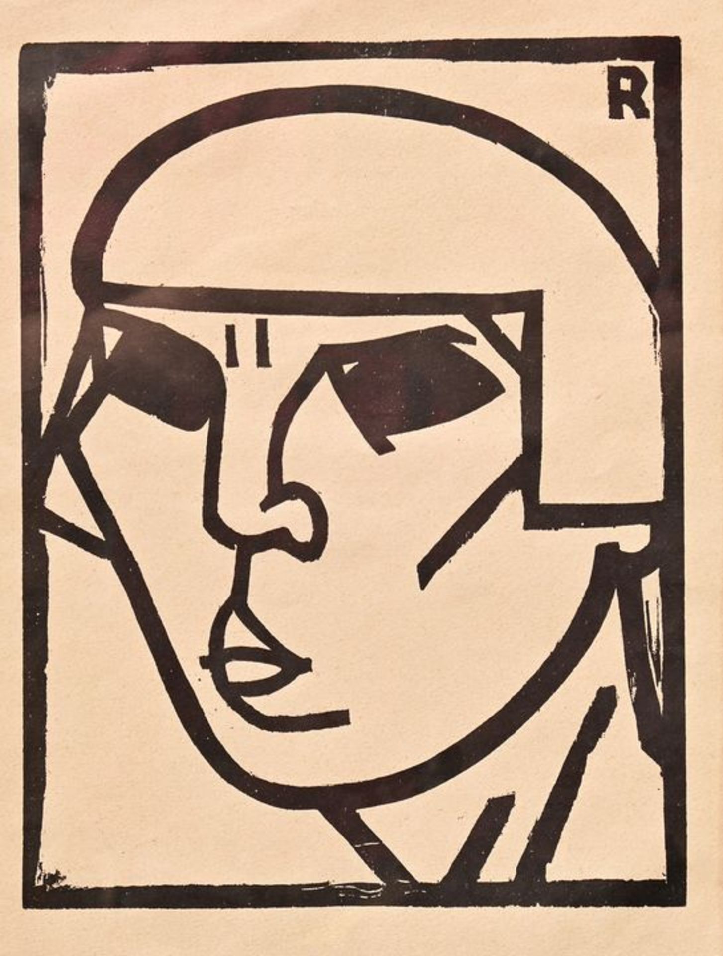 André Rouveyre: Kopf/ woodcut