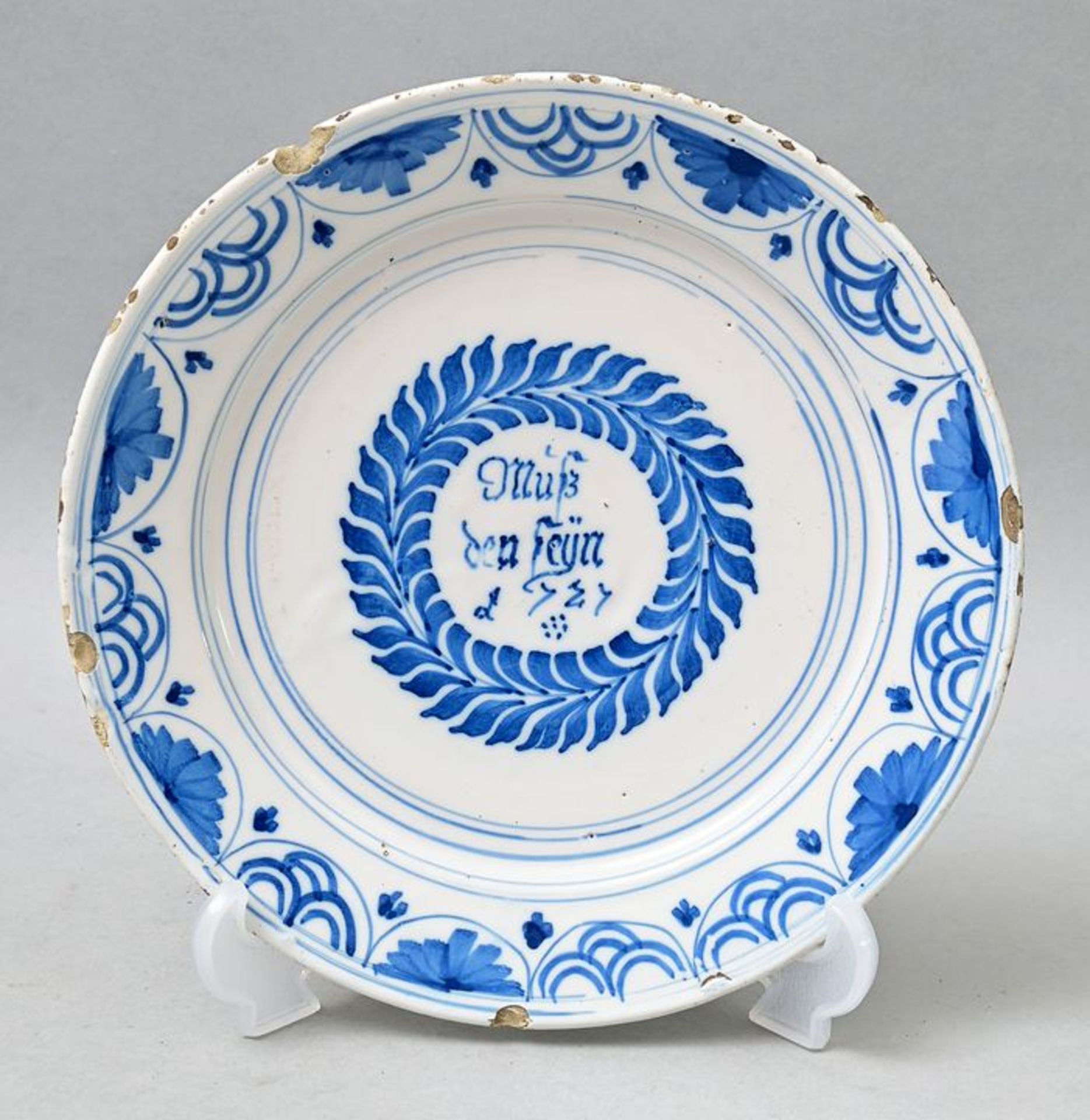 Fayence-Teller Ansbach/ faience plate