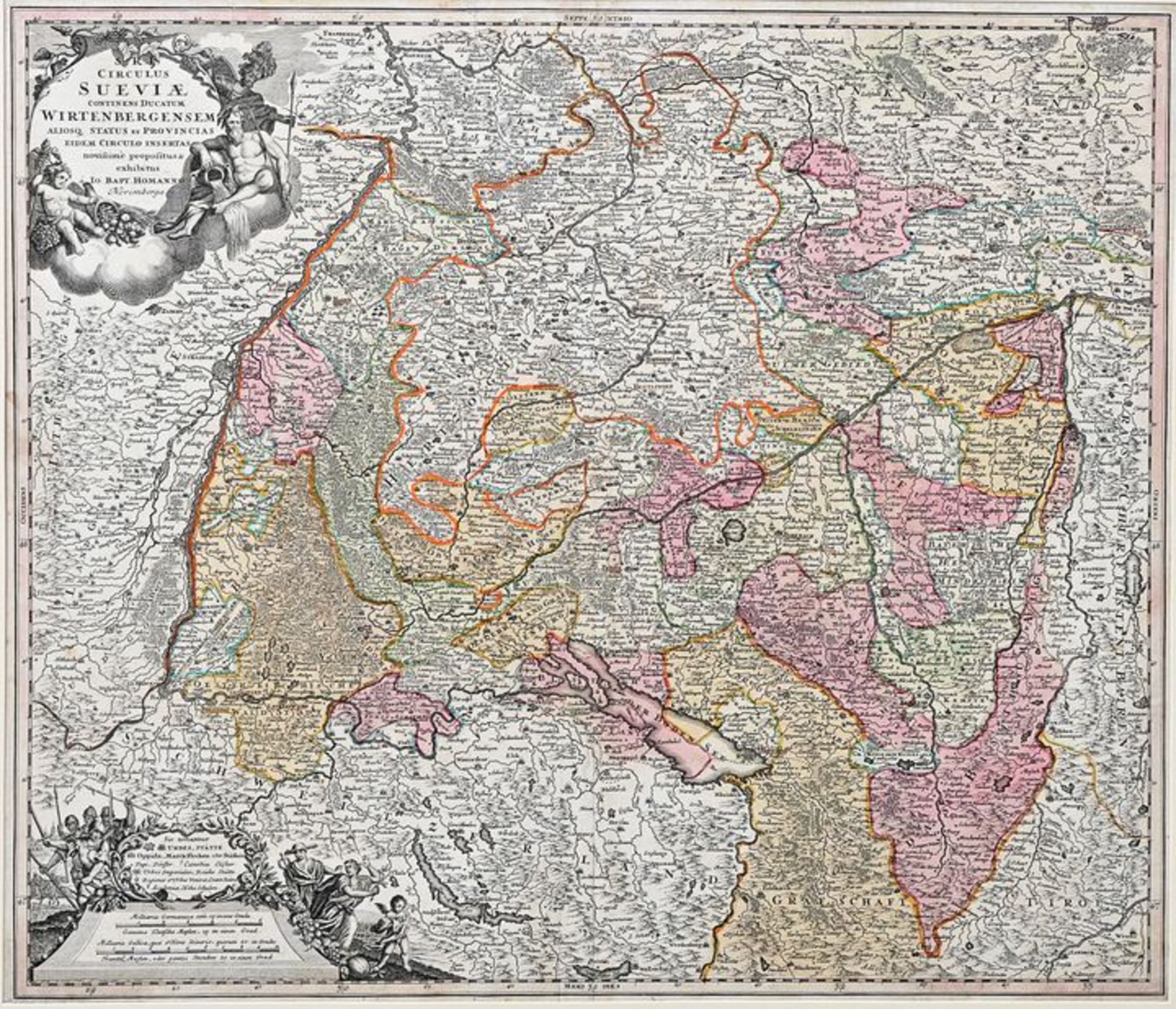 Landkarte, Schwaben / Map of Swabia