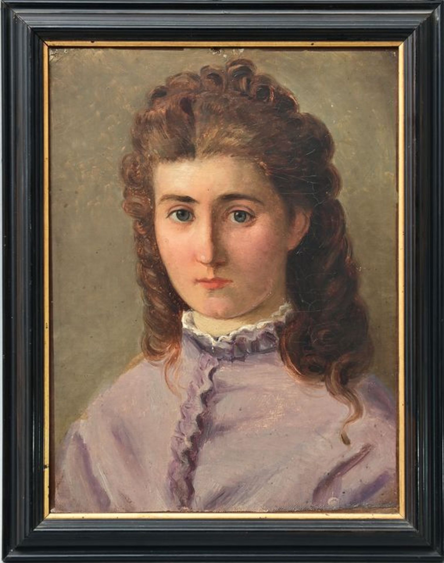 Bildnis einer jungen Frau mit braunen Locken/ portrait - Bild 3 aus 3