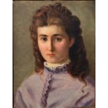 Bildnis einer jungen Frau mit braunen Locken/ portrait