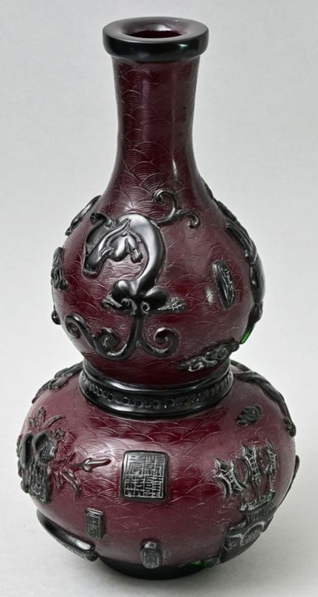 Flaschenvase Peking-Glas/ Peking glass bottle - Image 3 of 5