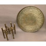 Tablett- Tisch/ Tee-Tisch mit Kupferplatte/ copper table