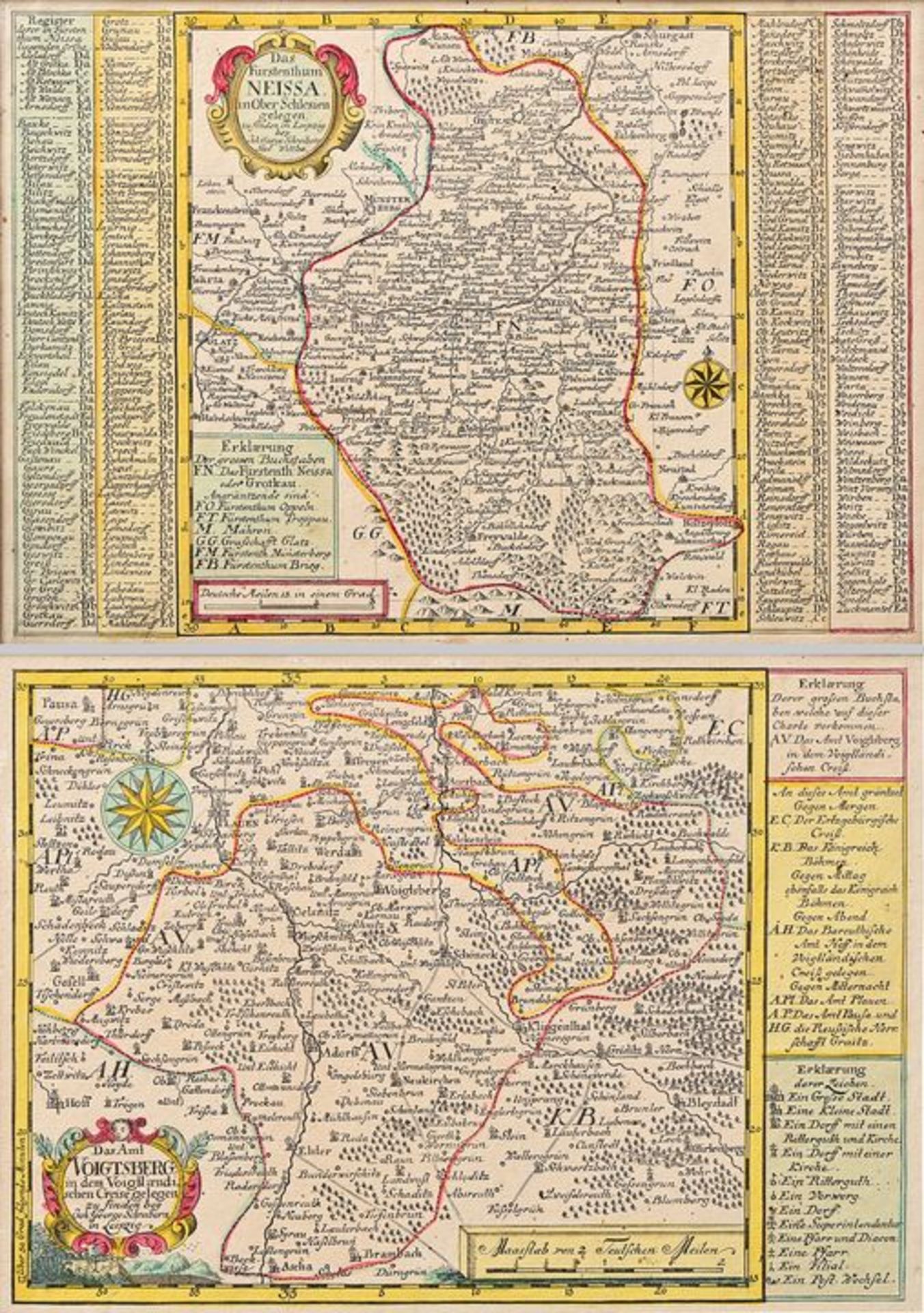 vier kleine Karten Schreibern Leipzig/ maps