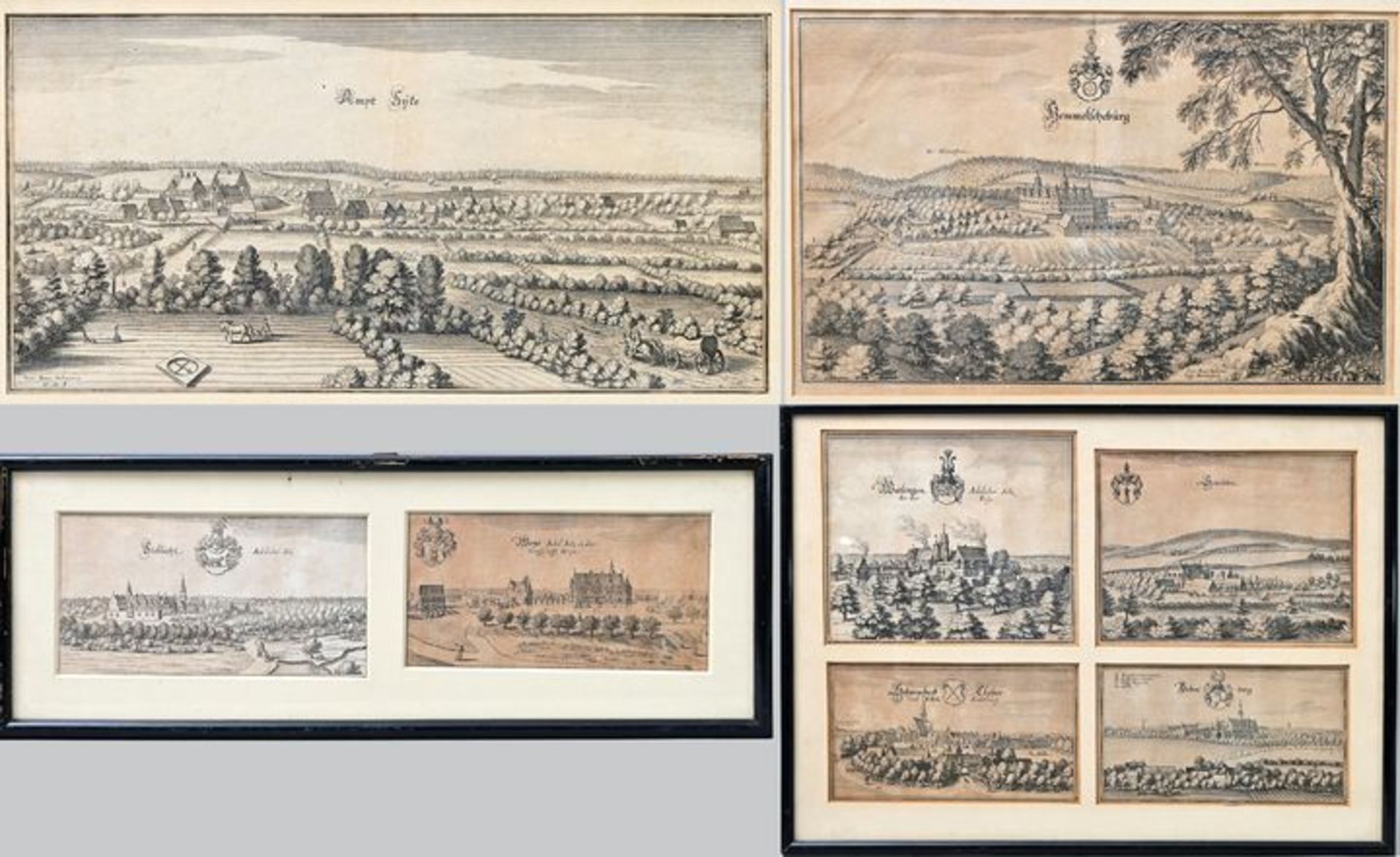 Merian, Acht Stadtansichten im Rahmen / Merian, Eight Views in frame - Image 3 of 3