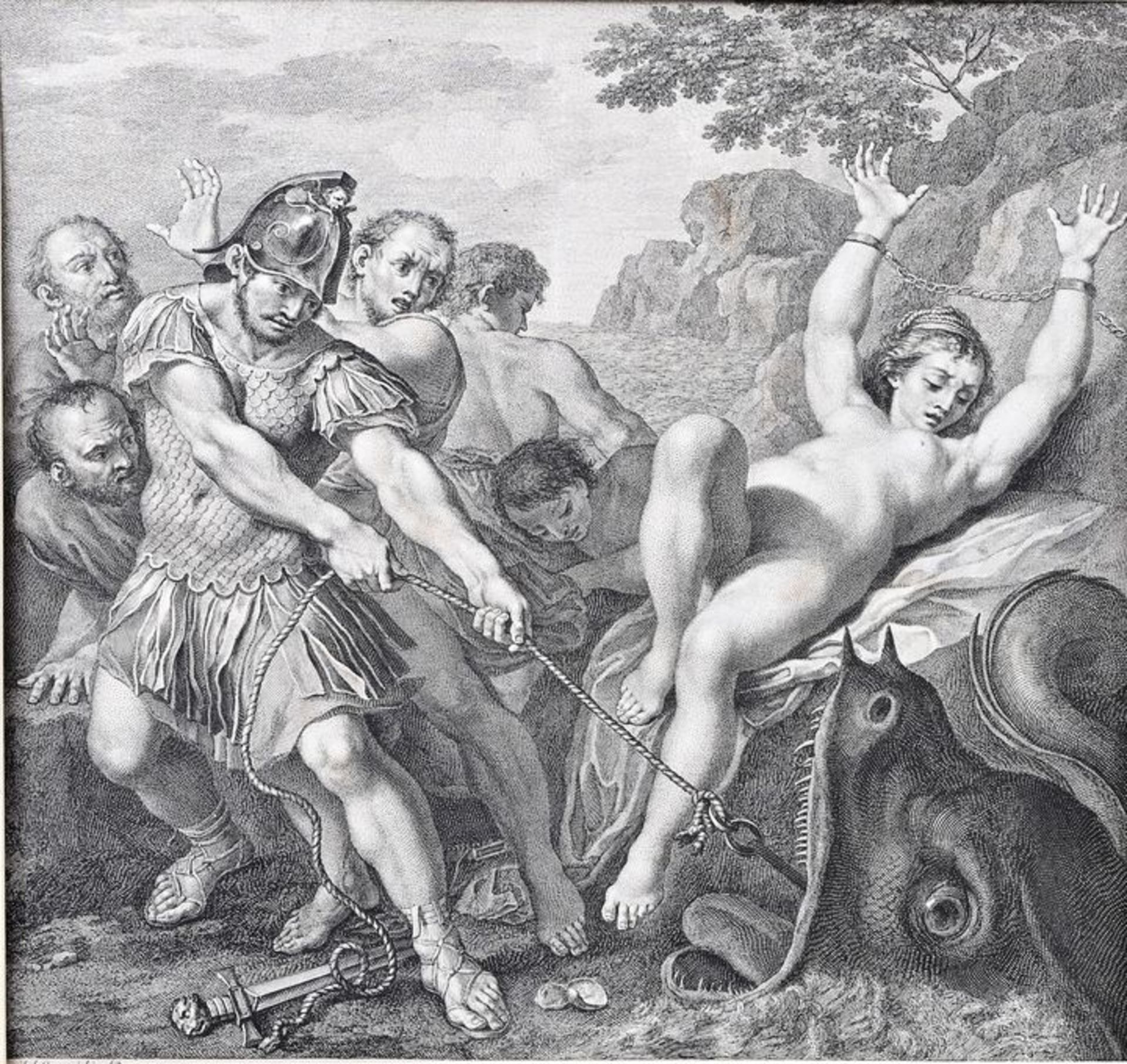 Orlando rettet Olympia, nach Carracci / Orlando saves Olympia, after Carracci