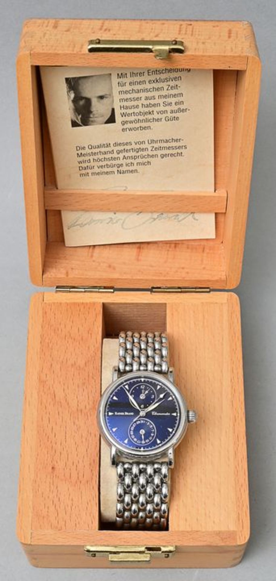 HerrenarmbanduhrRainer Brand, Edelstahl, ''Chronometer'', Originalbox und Papiere - Image 3 of 5