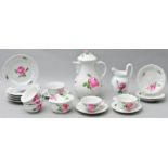 Kaffeeservice, 21 Teile, Meissen, r. Rose/ coffee service