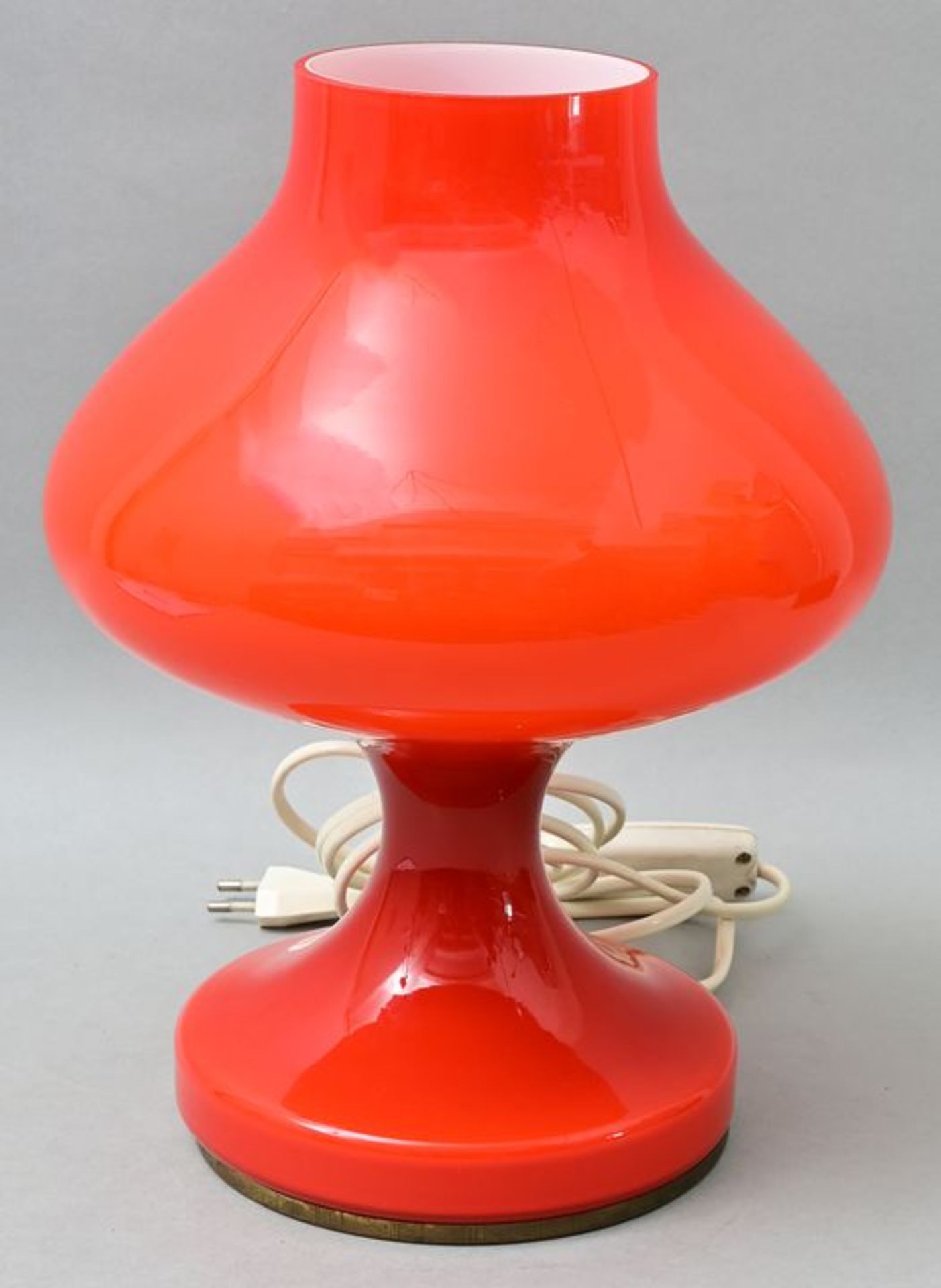 Tischleuchten Glas, roter Überfang/ table lamp