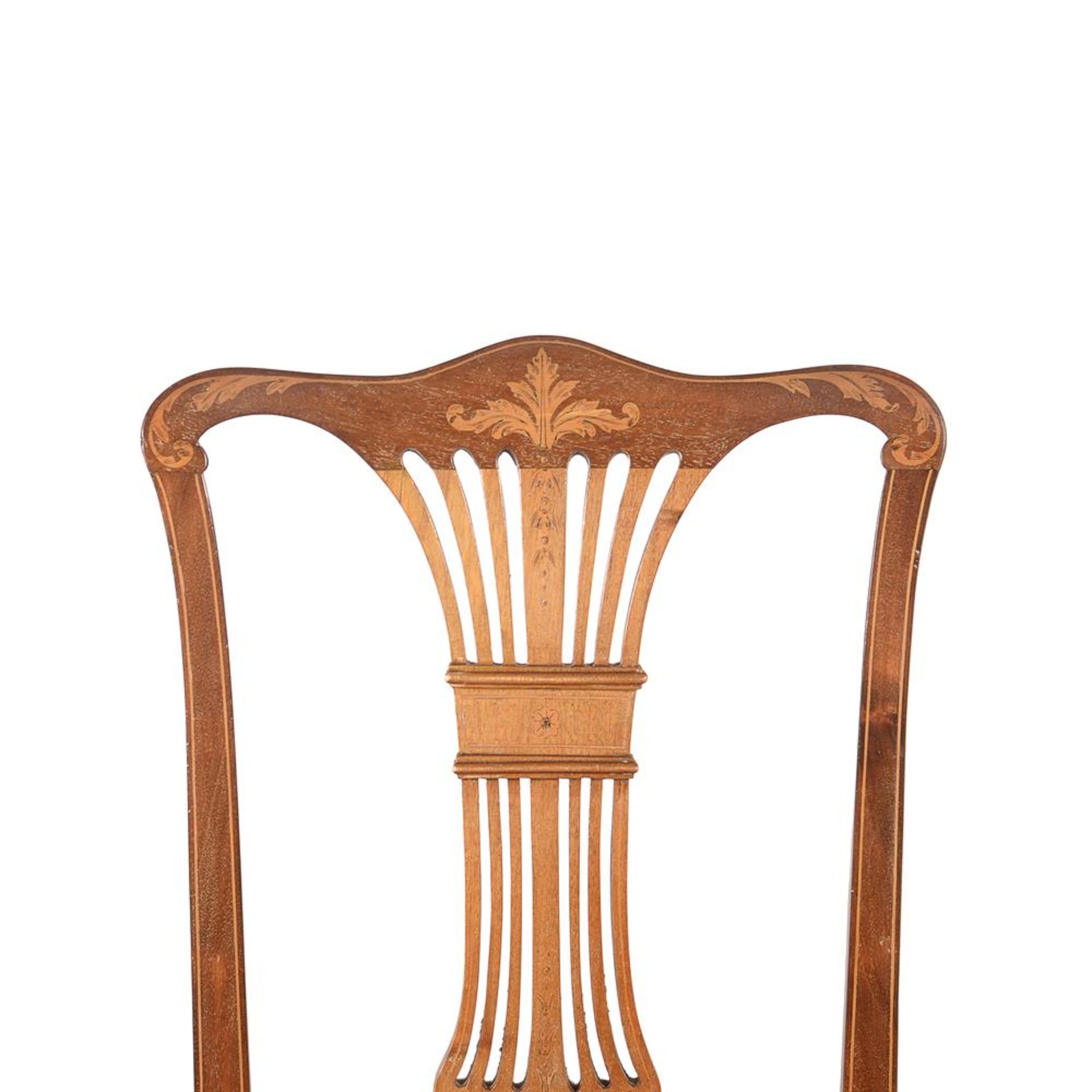 A SET OF FOUR EDWARDIAN MAHOGANY AND INLAID CHAIRS - Image 3 of 4