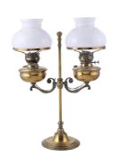 A BRASS STUDENT'S OIL LAMP