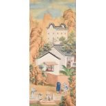 A CHINESE WALLPAPER 'CAT AND RAT' PANEL