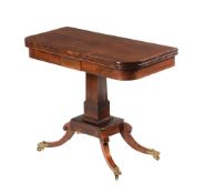 A REGENCY AND BRASS INLAID TEA TABLE
