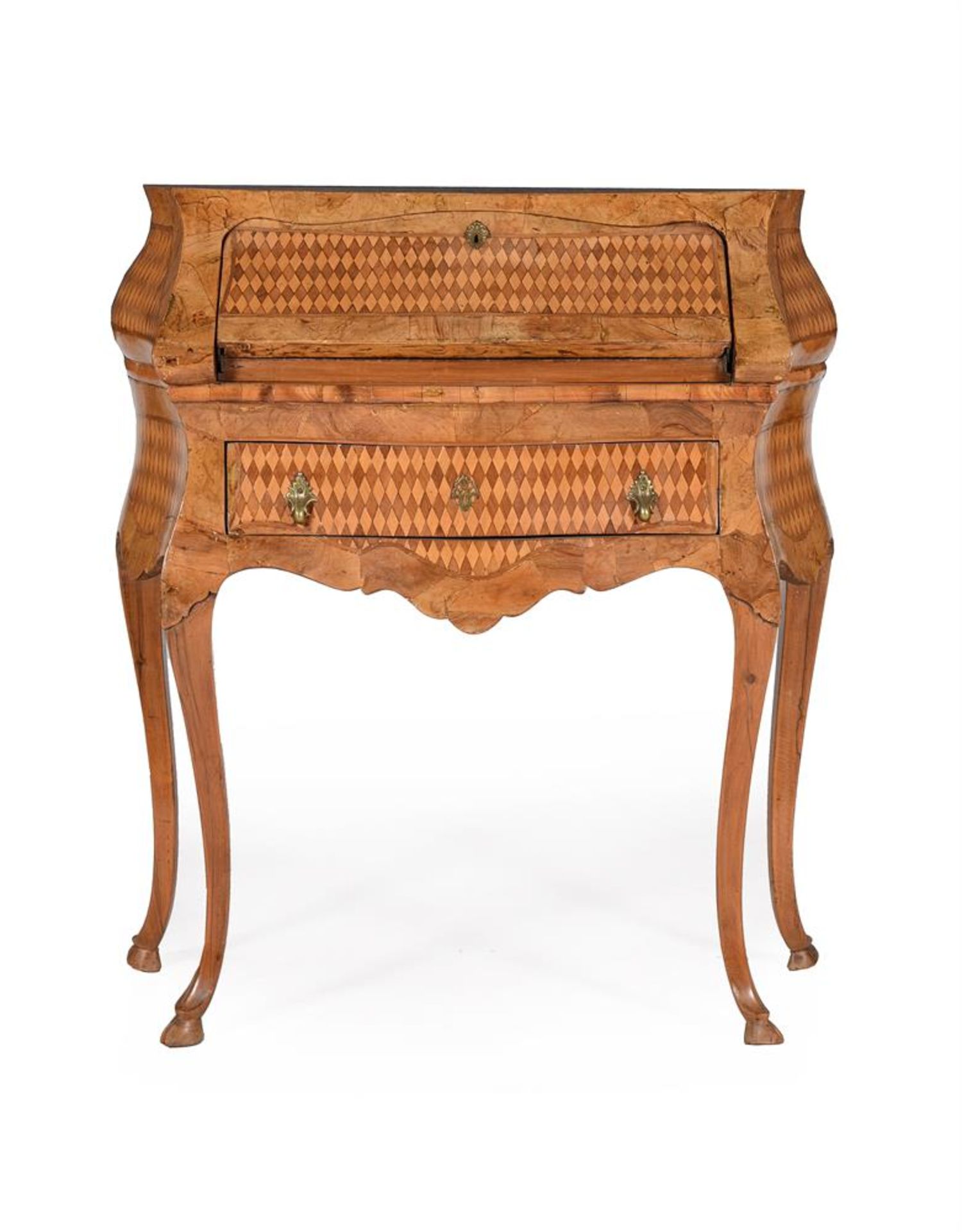 AN ITALIAN OLIVEWOOD AND PARQUETRY BUREAU