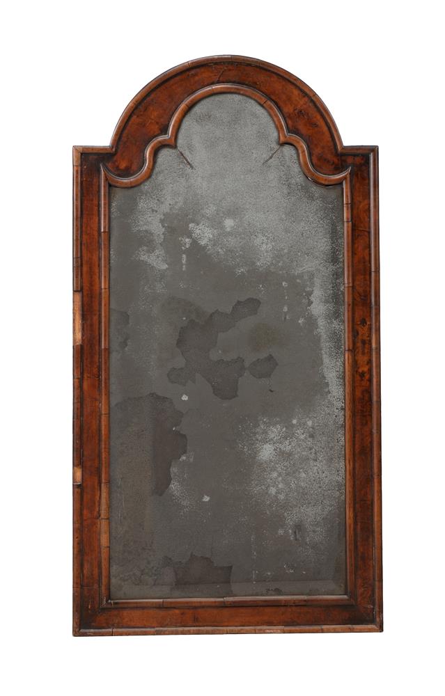 A GEORGE I WALNUT MIRROR