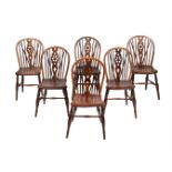 A HARLEQUIN SET OF SIX ASH, ELM, AND BEECH WINDSOR CHAIRS