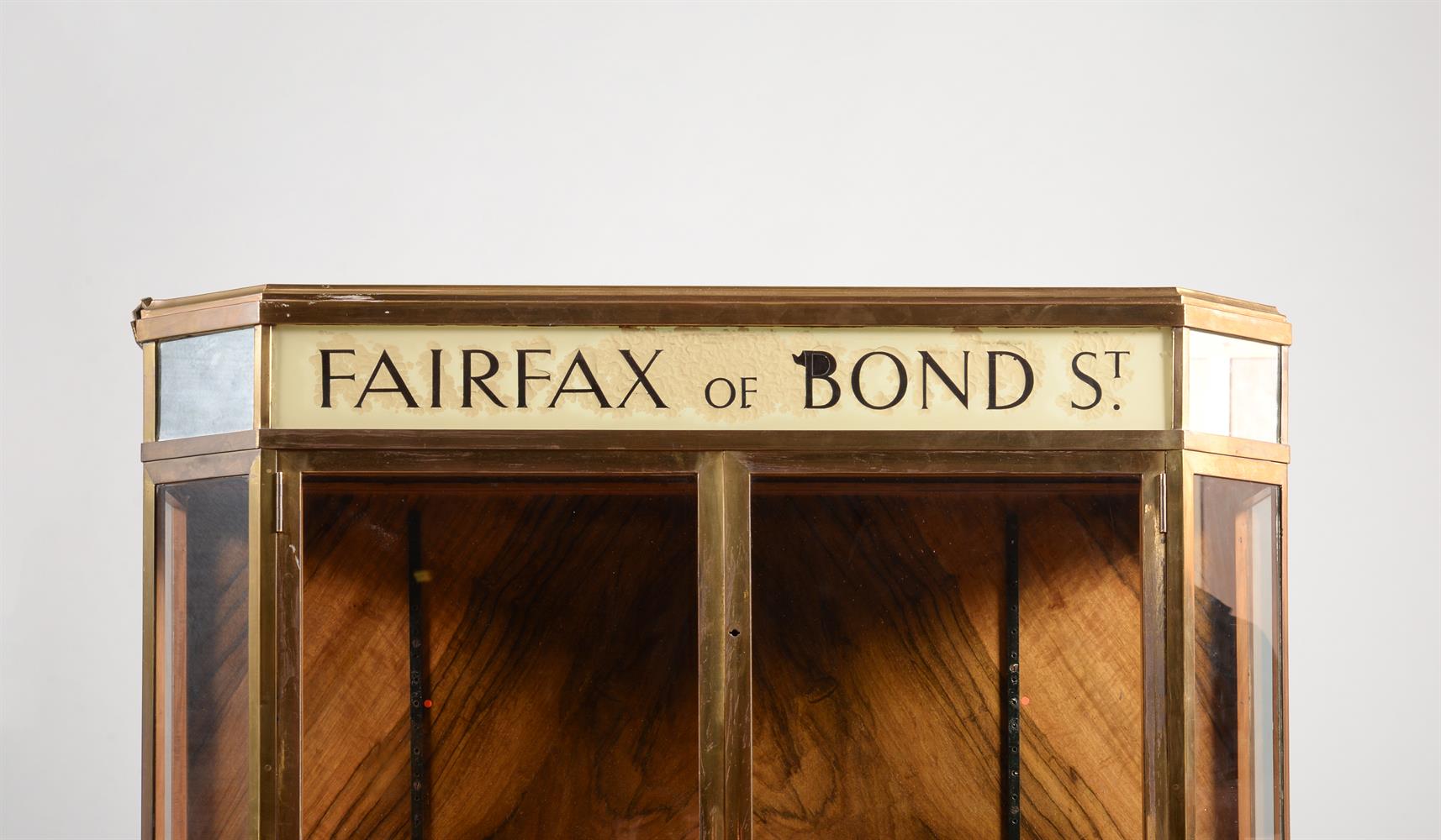 A GLAZED BRASS AND WALNUT VENEERED SHOP DISPLAY CABINET - Image 2 of 3