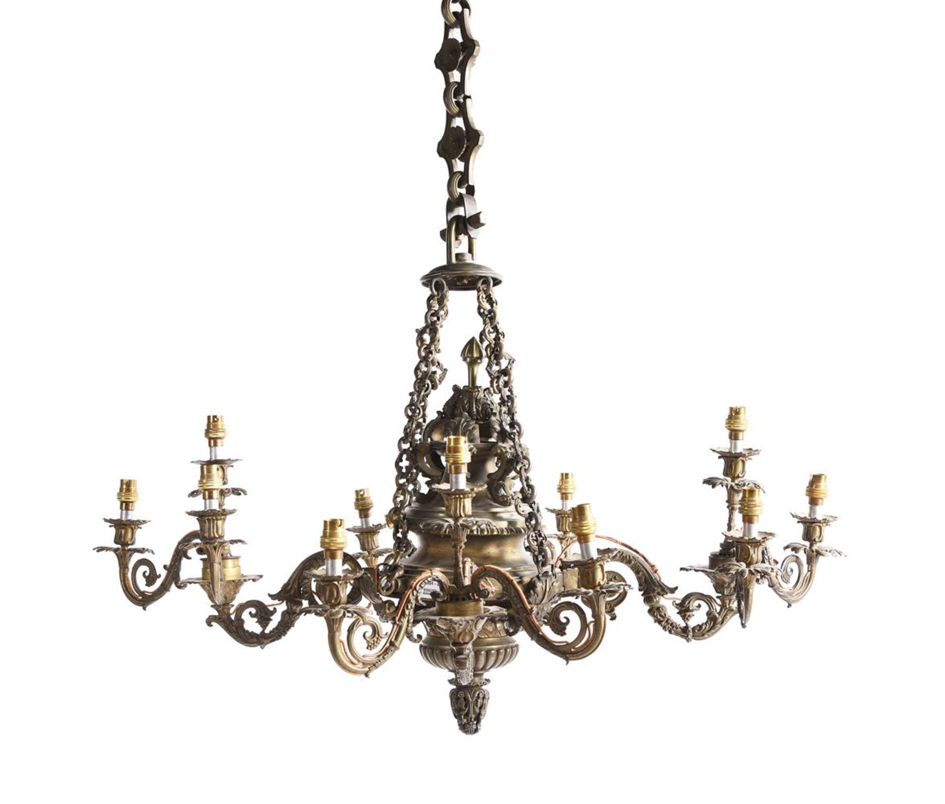 AN ORMOLU EIGHT BRANCH CHANDELIER