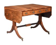 Y A GEORGE III ROSEWOOD AND LINE INLAID SOFA TABLE