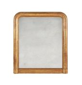 A FRENCH GILTWOOD OVERMANTEL WALL MIRROR
