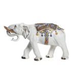 AN EDME SAMSON MODEL OF A CAPARISONED ELEPHANT