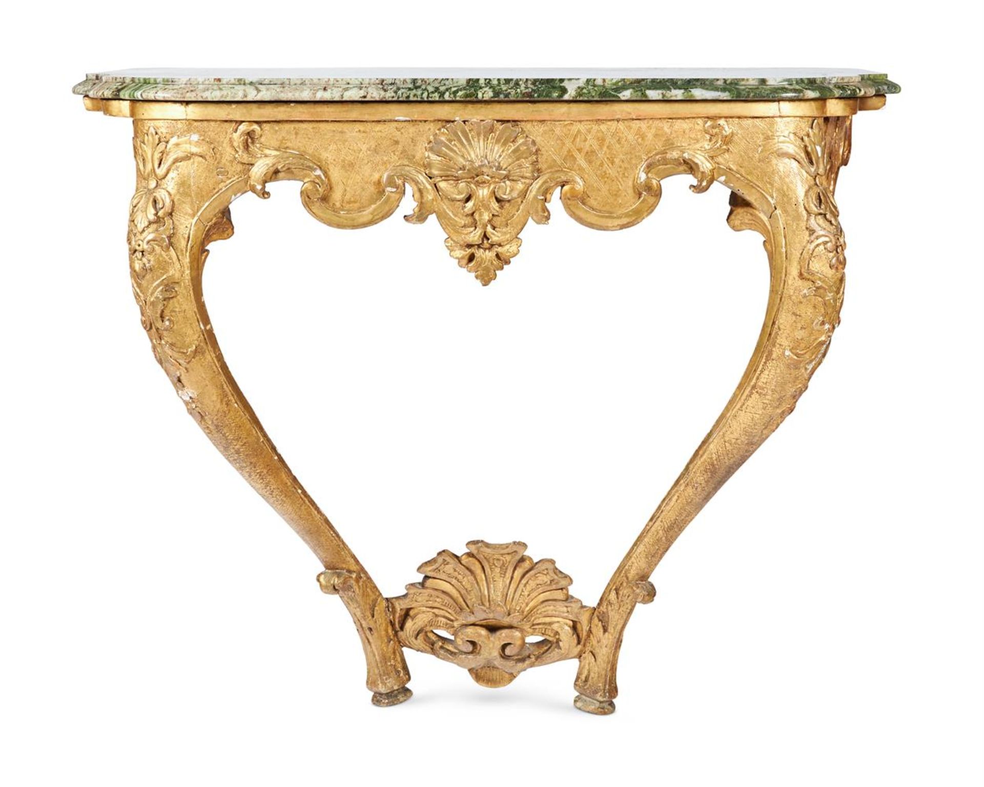 AN ITALIAN GILTWOOD AND GESSO CONSOLE TABLE, 18TH CENTURY - Bild 2 aus 2