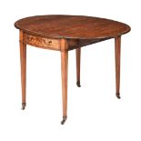 Y A GEORGE III SATINWOOD AND TULIPWOOD BANDED PEMBROKE TABLE