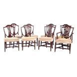 A SET OF EIGHT MAHOGANY DINING CHAIRS IN GEORGE III STYLE