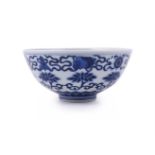 A CHINESE BLUE AND WHITE BOWL