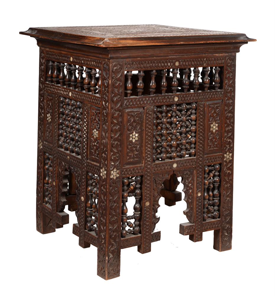 Y TWO MOORISH MIXED WOOD AND MOTHER OF PEARL INLAID TABLES - Image 4 of 4