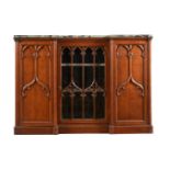 A VICTORIAN OAK SIDE CABINET