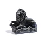 JOHNANNES SCHILLING (GERMAN 1828 – 1910) A BRONZE MODEL OF THE LION ON THE ROCK