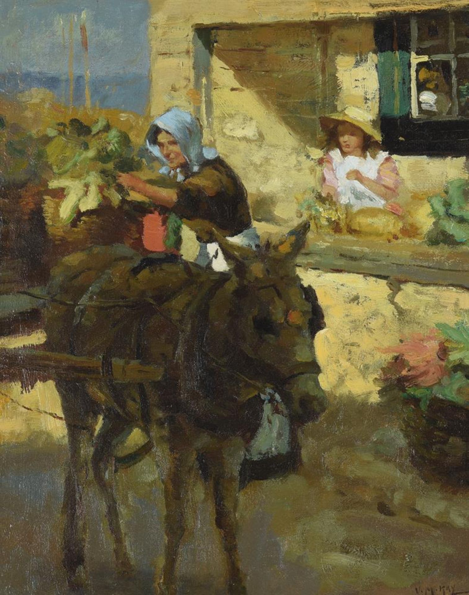 λ VIOLET MCNEISH KAY (BRITISH 1914-1971), LOADING THE DONKEY