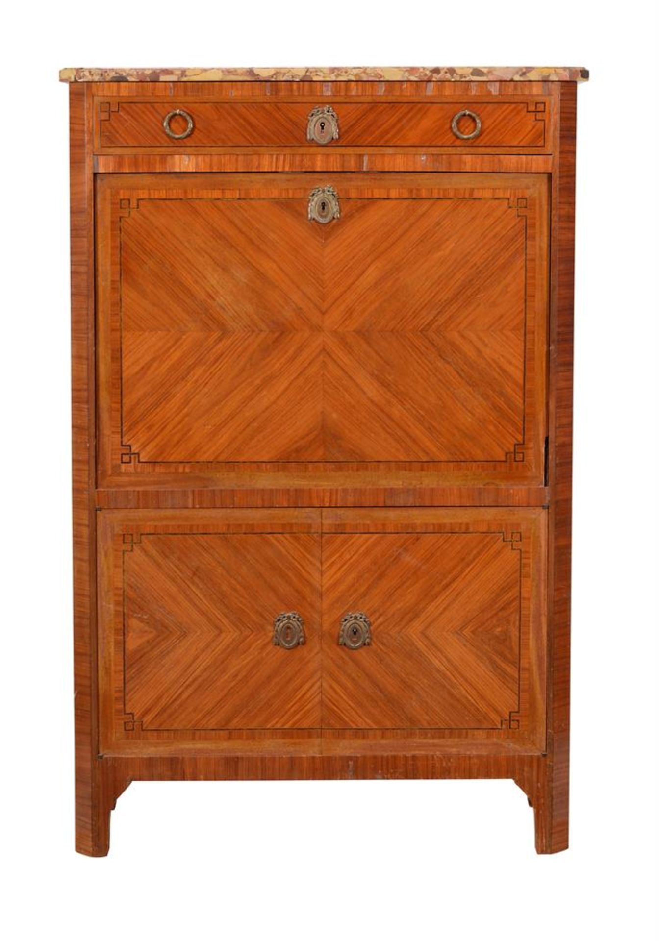 Y A KINGWOOD, TULIPWOOD AND INLAID SECRETAIRE A ABATTANT, IN LOUIS XV/XVI TRANSITIONAL STYLE