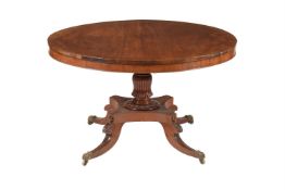 Y A GEORGE IV MAHOGANY AND ROSEWOOD BANDED CENTRE TABLE