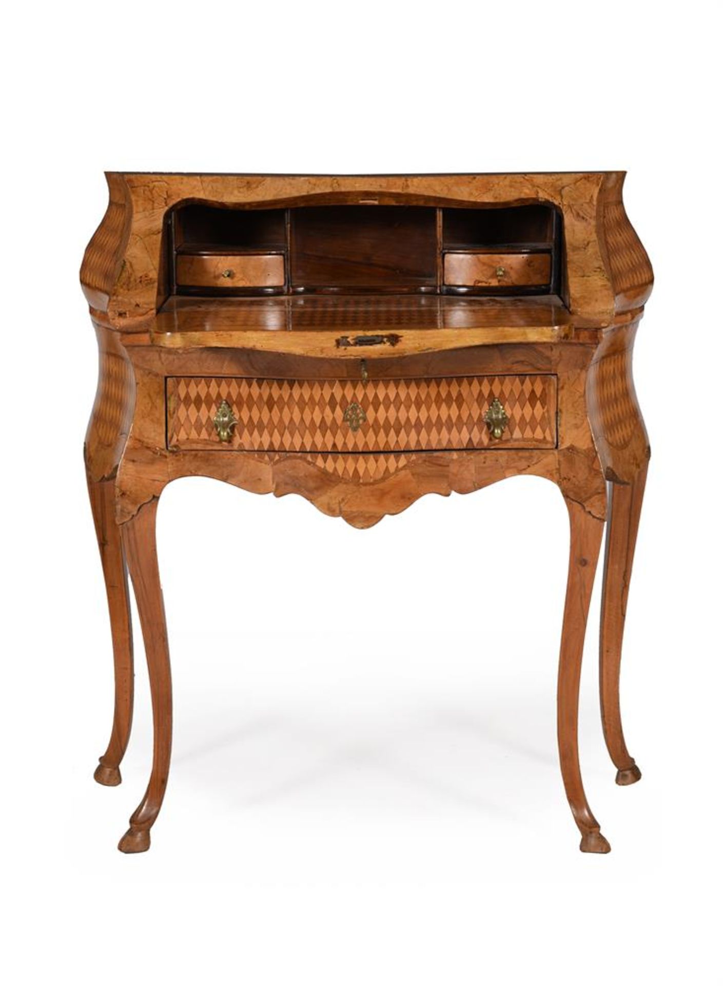 AN ITALIAN OLIVEWOOD AND PARQUETRY BUREAU - Image 2 of 7