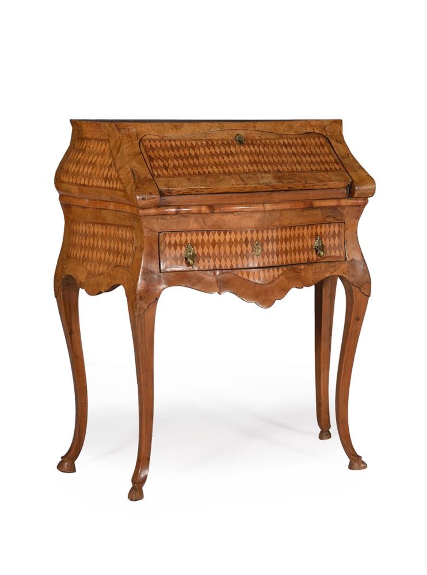 AN ITALIAN OLIVEWOOD AND PARQUETRY BUREAU - Image 3 of 7