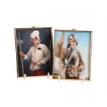 MICHAEL BARTLETT RMS (1922-2008)TWO PORTRAIT MINIATUES OF 15TH CENTURY ITALIAN MERCENARIES