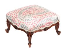 Y AN EARLY VICTORIAN ROSEWOOD FOOTSTOOL