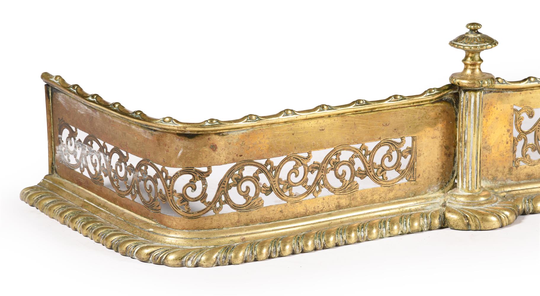 A GEORGE III GILT BRASS FIRE FENDER - Image 3 of 3