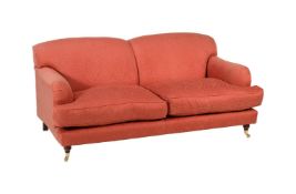 A MODERN RE UPHOLSTERED THREE SEAT SOFA