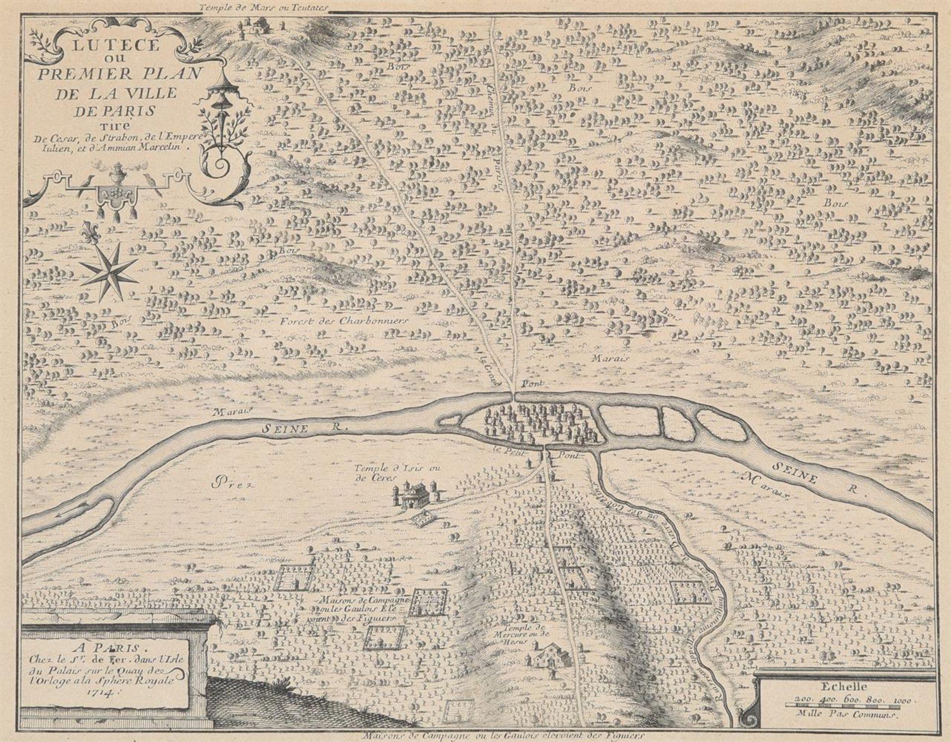 A SET OF SEVEN MAPS OF PARIS FROM NICOLAS DE FER'S ATLAS CURIEUX - Bild 13 aus 14
