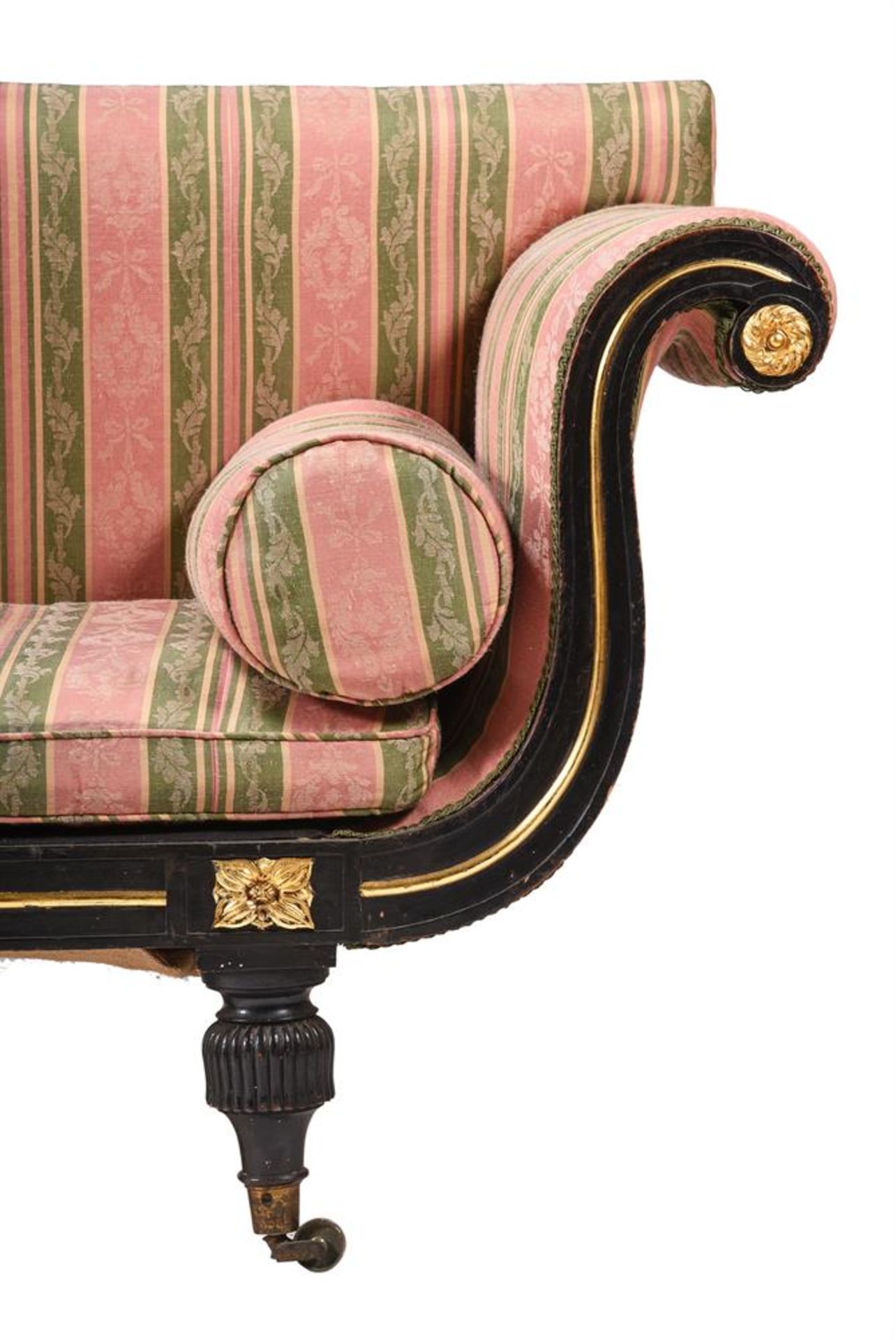 A REGENCY EBONISED AND PARCEL GILT SOFA - Image 2 of 3