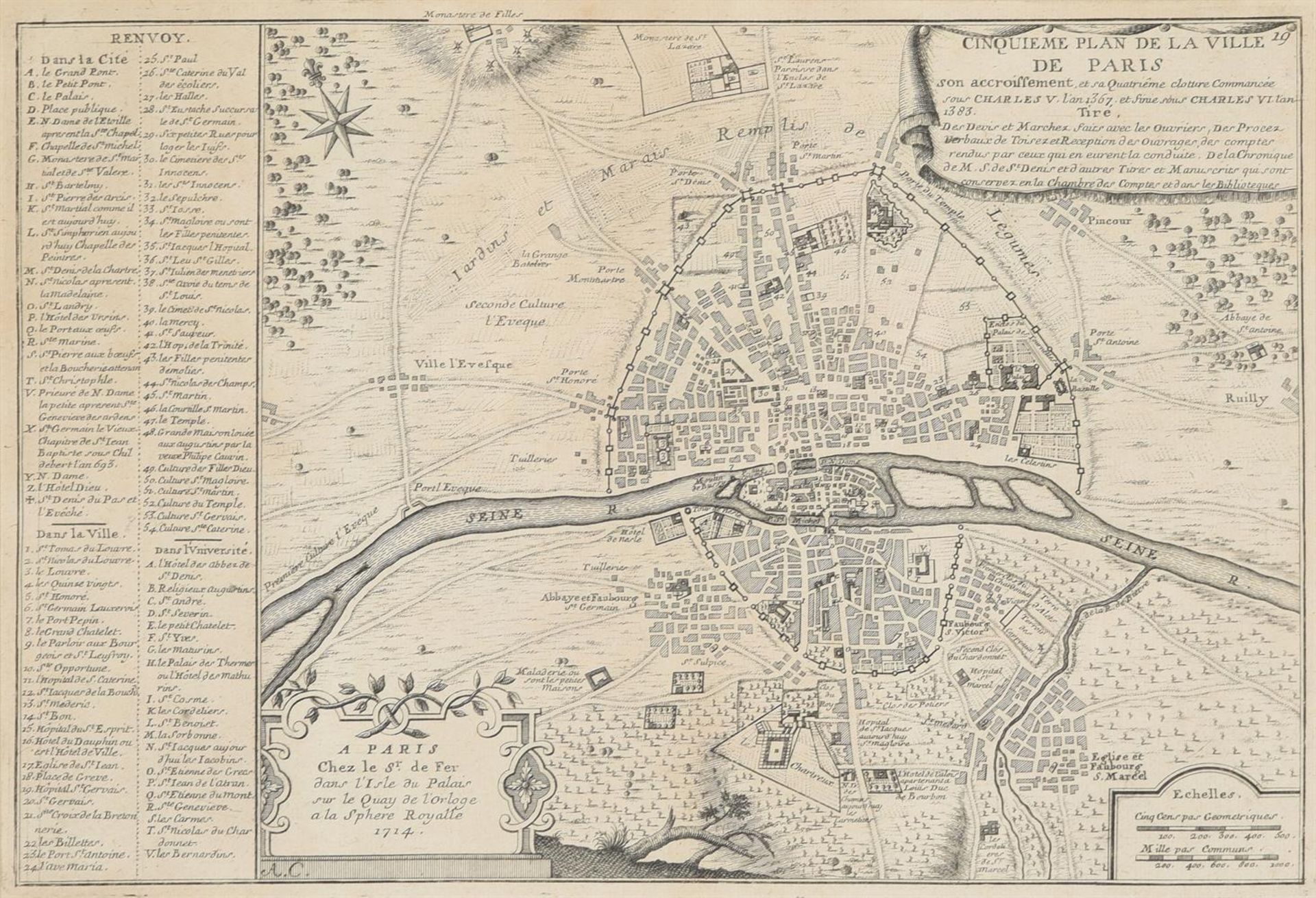 A SET OF SEVEN MAPS OF PARIS FROM NICOLAS DE FER'S ATLAS CURIEUX - Bild 9 aus 14